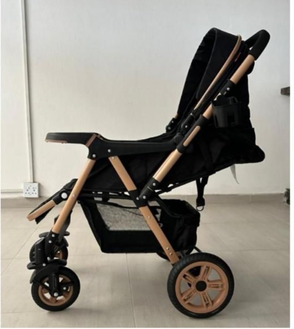 Luxury 2-in-1 Baby Stroller with Reversible Handle, Reclining Seat